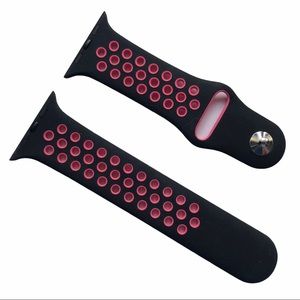5/$20 NEW Pink Black Sport Band Apple Watch 42/44/45/49 mm S/M Holes